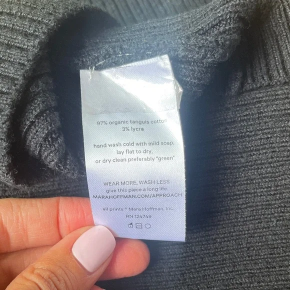 Mara Hoffman Ribbed Black Celine V-Neck Top - Picture 4 of 6